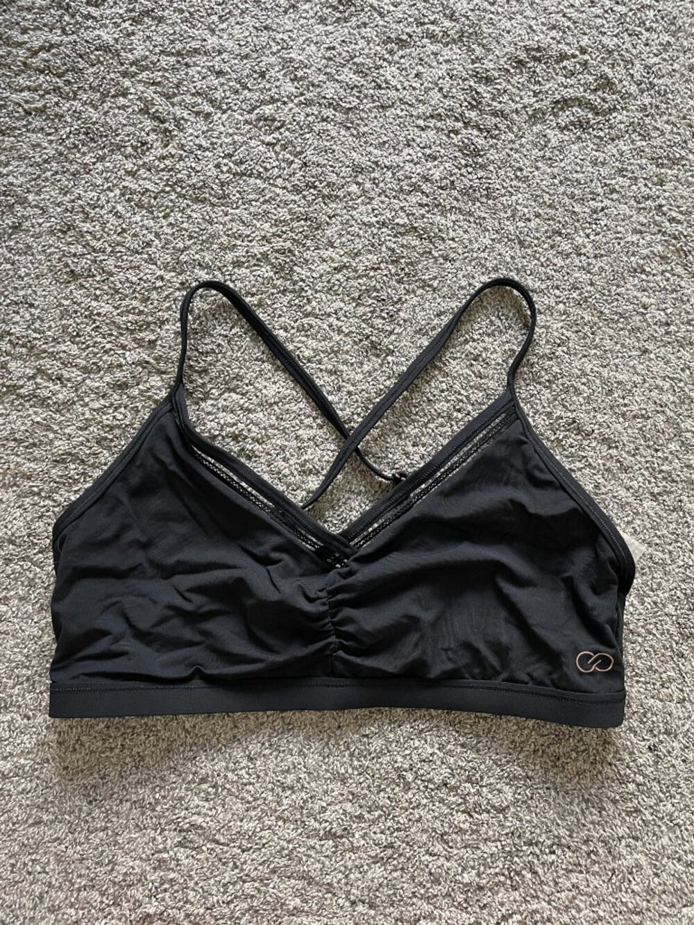 CALIA by Carrie Underwood - Ruched Trim Bikini Swim Top, Large